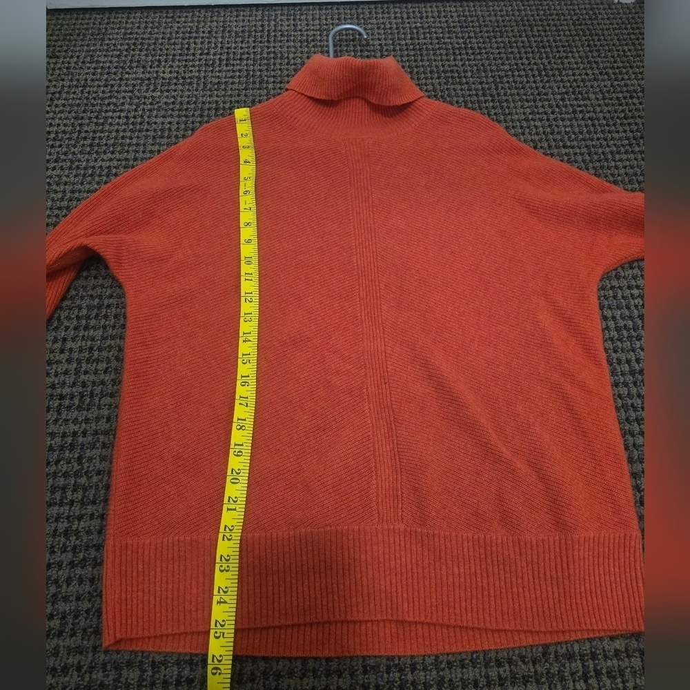 Women's Cozy Orange Turtleneck Sweater - Picture 7 of 9